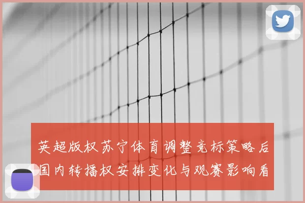 英超版权苏宁体育调整竞标策略后国内转播权安排变化与观赛影响看点